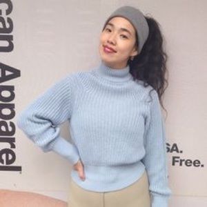 American apparel mock neck fisherman sweater